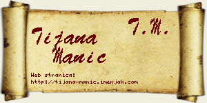 Tijana Manić vizit kartica